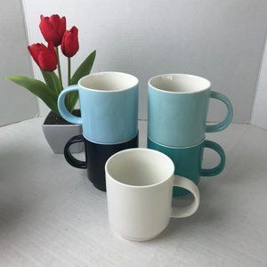 NWOT - A Set of 5 ROBERT IRVINE 10 oz Ceramic Coffee/Tea Mugs